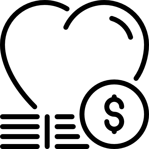 Charity donation business and finance charity icon