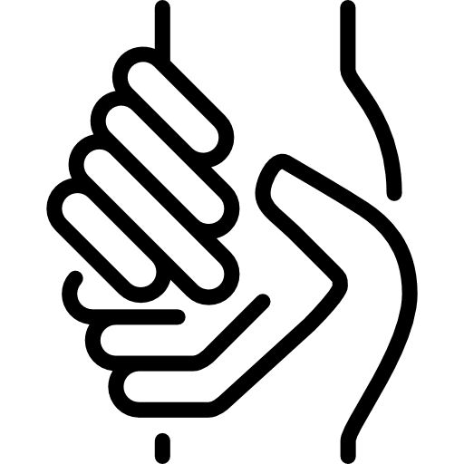 Charity helping hand solidarity heart icon