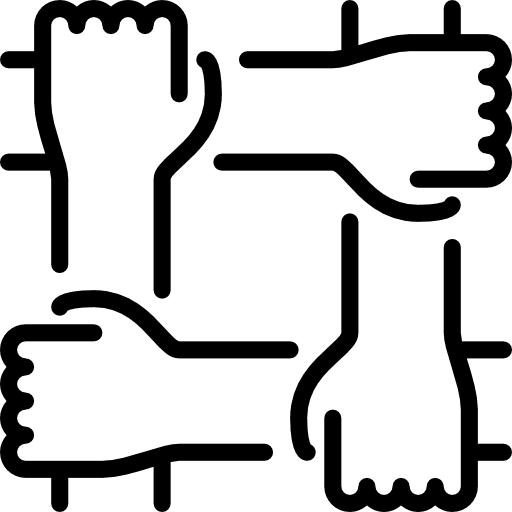 Teamwork hands and gestures teamwork inclusion icon