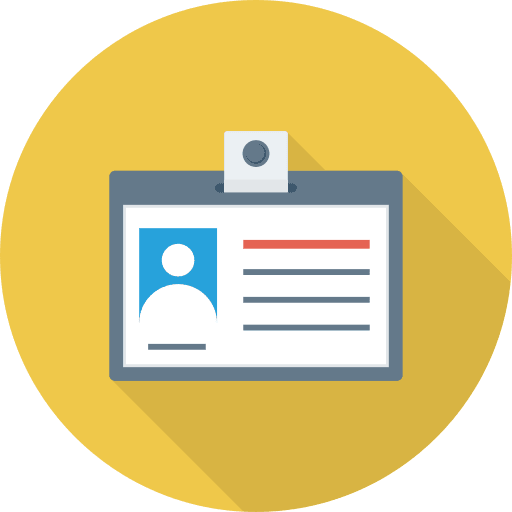 Id card seo and web business pass icon