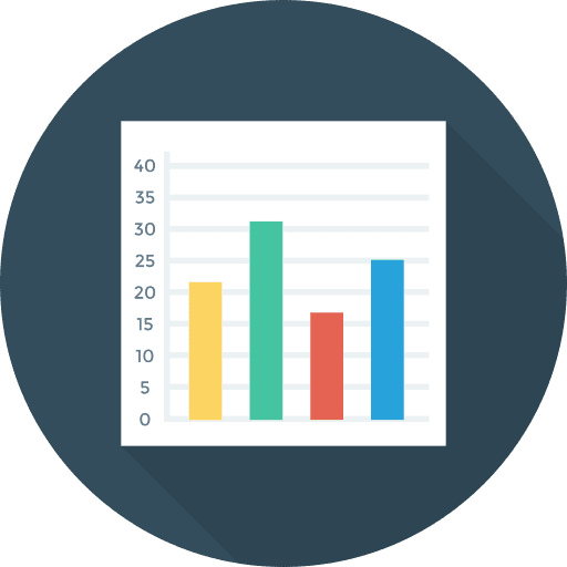 Bar chart business seo and web statistics icon