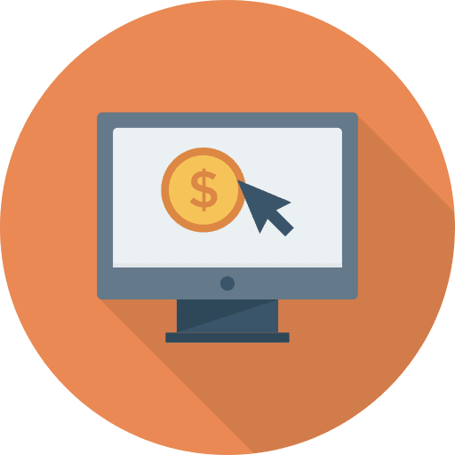 Pay per click money pay per click monitor icon