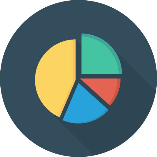 Pie chart graphical marketing business icon