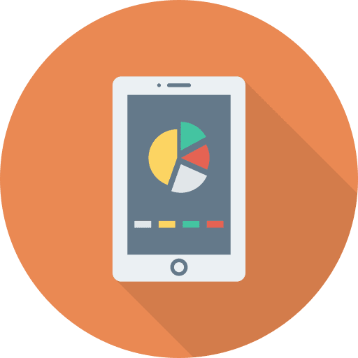 Smartphone analytics stats statistics icon