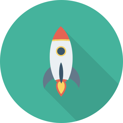 Startup rocket space ship space ship launch icon