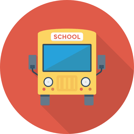 School bus transport automobile education icon