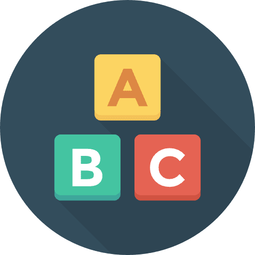 Alphabet educational cube cubes icon