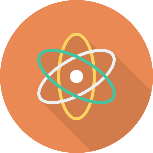 Atom electron nuclear science icon