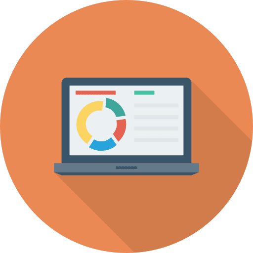 Analytics seo and web profits bar chart icon