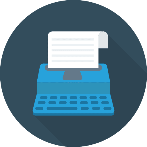Typewriter page writing writing tool icon