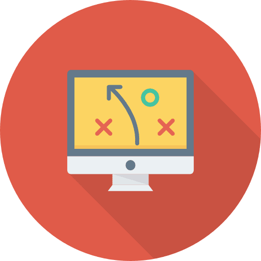 Strategy tactical planning multimedia icon