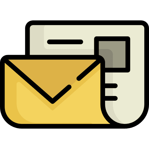 Newspaper interface envelope newspaper icon