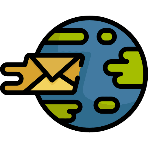 Worldwide commerce communications email icon