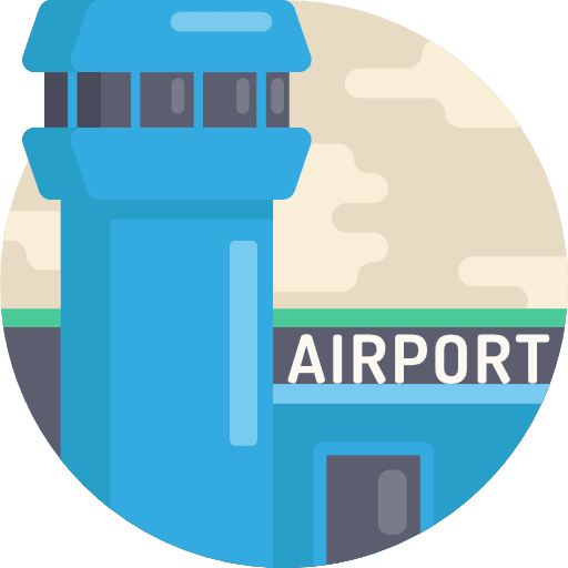 Airport control tower air traffic airport icon