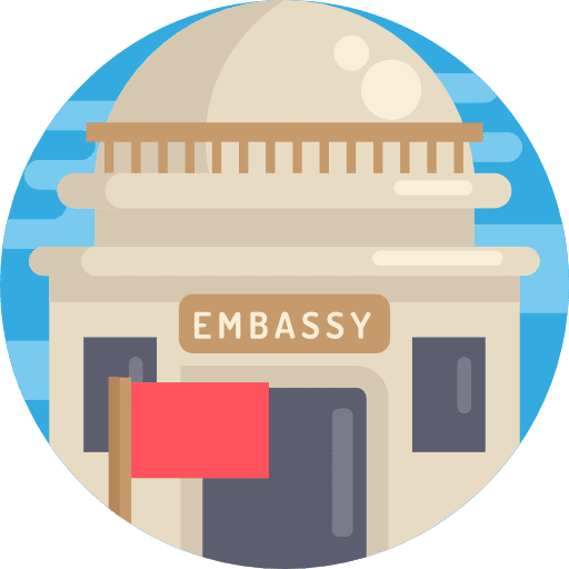 Embassy architecture and city building buildings icon