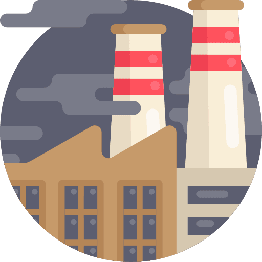 Factory pollution industrial contamination icon