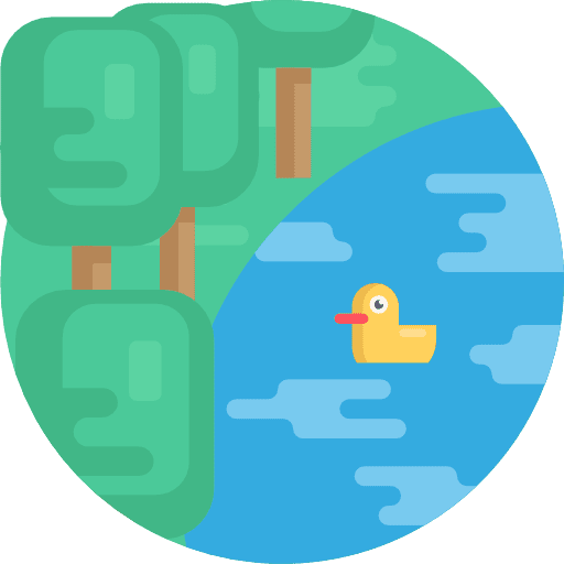 Park lake landscape scenery icon