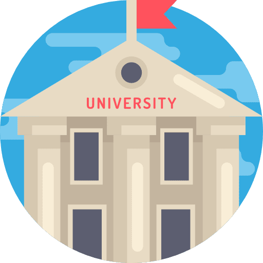 University architecture and city buildings university icon