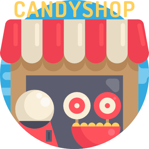 Candy shop dessert sugar building icon