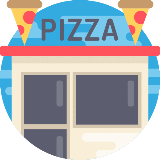 Pizza junk food italian food architecture and city icon