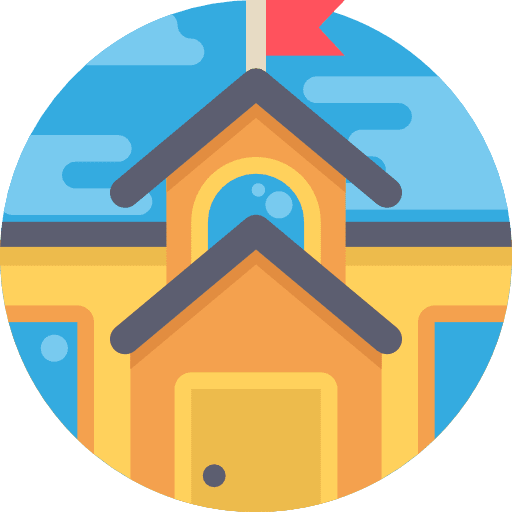 School college buildings education icon