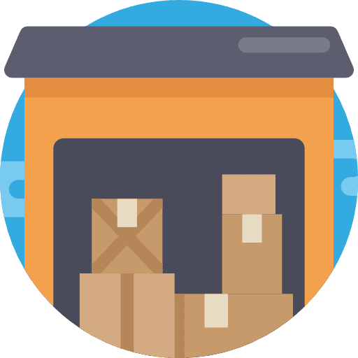 Warehouse shipping and delivery bulk warehouses icon