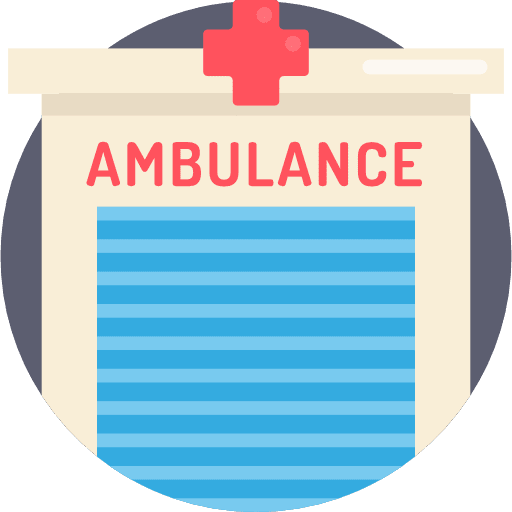 Ambulance architecture and city automobile medical icon