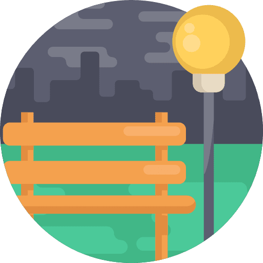 Bench comfortable park seat icon