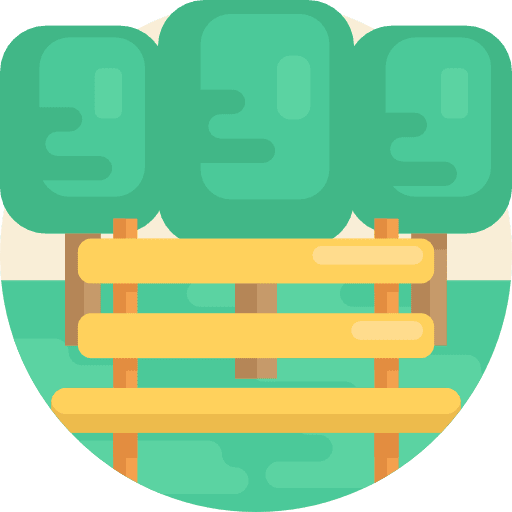 Bench trees park nature icon