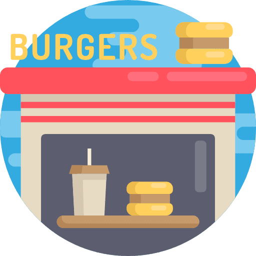 Burgers food building architecture and city icon