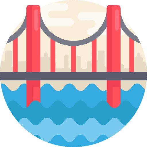 Golden gate golden gate bridge engineering monument icon