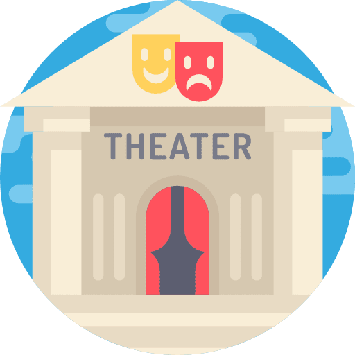 Theater monuments architecture and city buildings icon