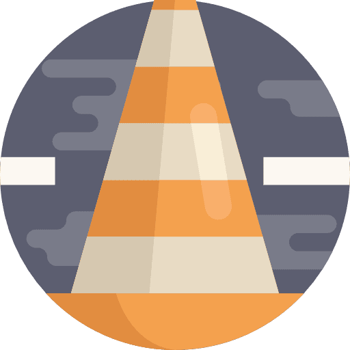 Cone signaling bollards urban icon