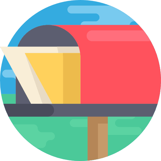 Mailbox buildings shipping and delivery mail icon