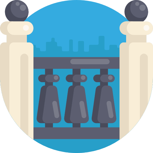 Fence architecture and city fence limits icon