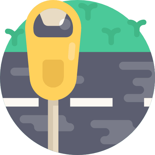 Parking meter tool architecture and city parking icon
