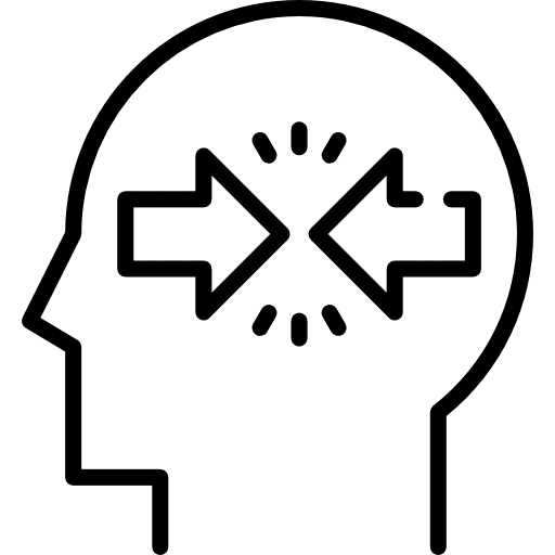 Conflict head psychology healthcare and medical icon