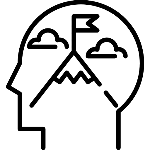 Goal psychology mental healthcare and medical icon