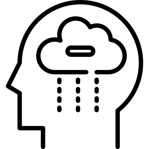 Negative medicine motivation mental icon