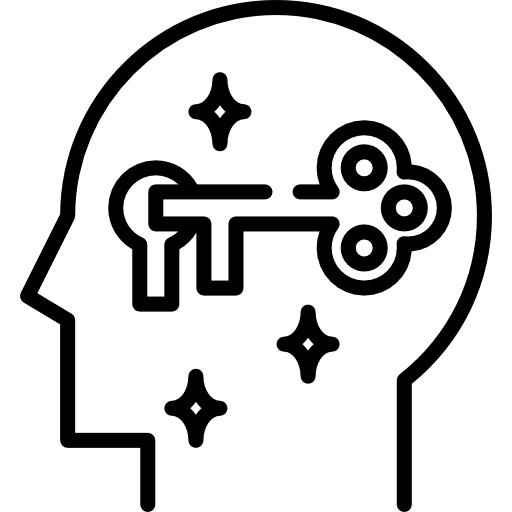 Unlock head unlock mental icon