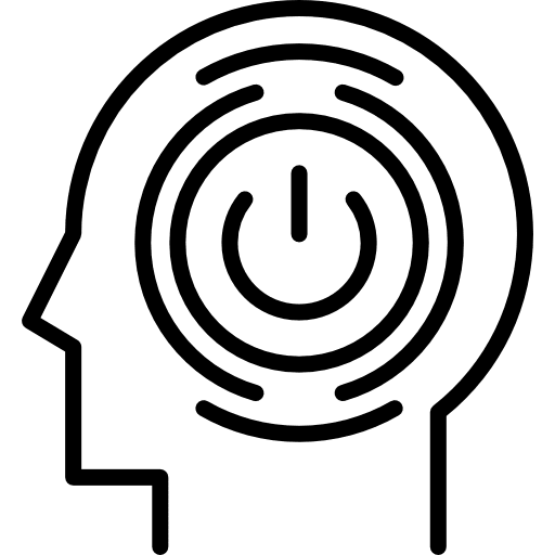 Power mental motivation medicine icon