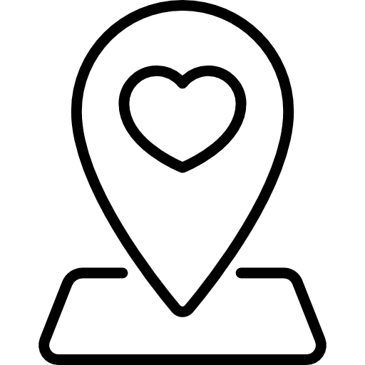 Wedding location love and romance wedding valentines day icon