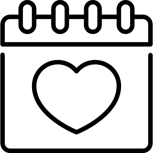 Calendar love wellness calendar icon