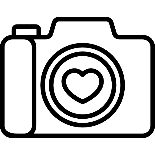 Camera digital heart electronics icon