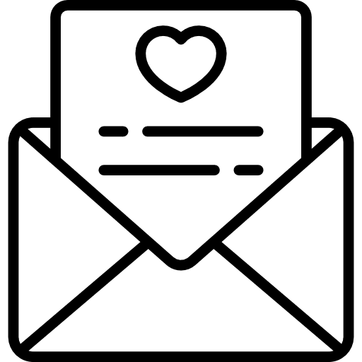 Wedding invitation card wedding invitation love letter icon