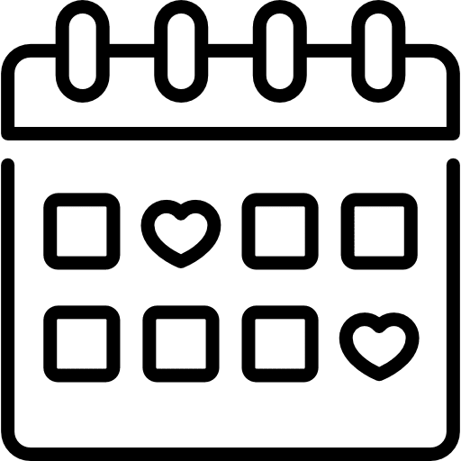 Calendar romantic wellness schedule icon