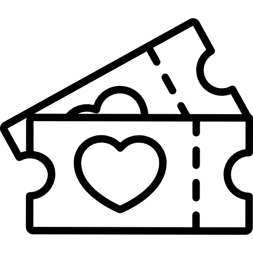 Ticket pass ticket love and romance icon