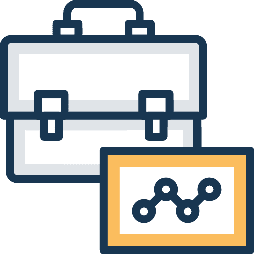 Briefcase travel portfolio bag icon