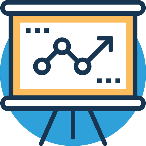 Presentation sales reports charts icon