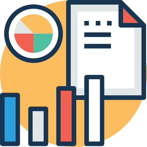 Analytics bar chart business seo and web icon